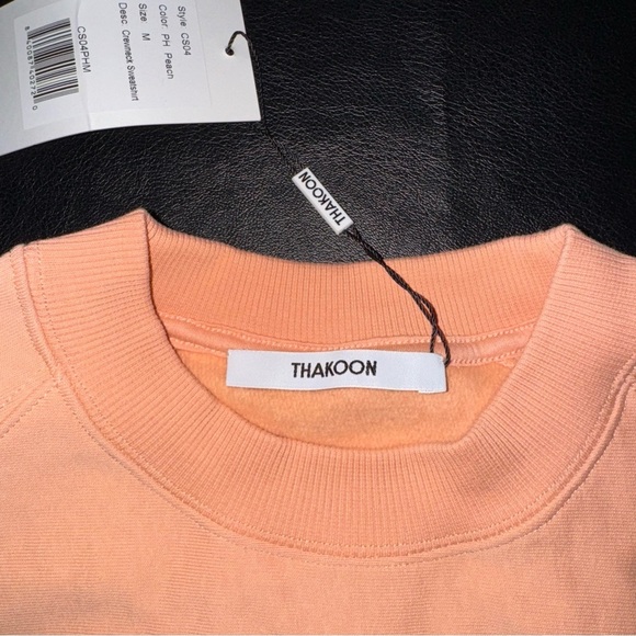 THAKOON PEACH CREWNECK SWEATSHIRT SIZE MEDIUM NWT - Picture 6 of 12